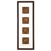 4 Panel Large Rectangle with Distressed Black Frame