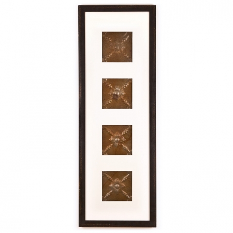 4 Panel Large Rectangle with Distressed Black Frame