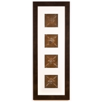 4 Panel Large Rectangle with Espresso Brown Frame