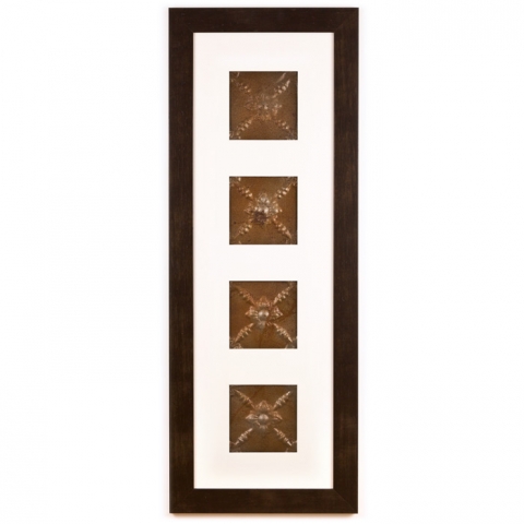 4 Panel Large Rectangle with Espresso Brown Frame