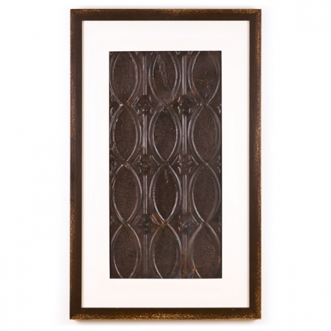 1 Panel X-Large Rectangle with Distressed Brown Frame