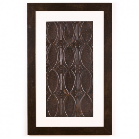 1 Panel X-Large Rectangle with Espresso Brown Frame