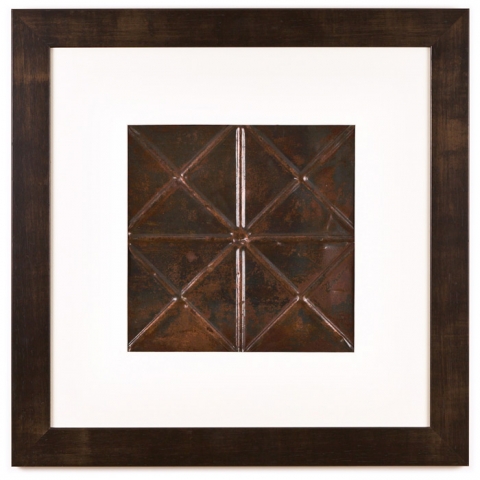 1 Panel Large Square with Espresso Brown Frame