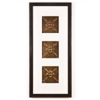 3 Panel Medium Rectangle with Distressed Black Frame