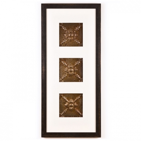 3 Panel Medium Rectangle with Distressed Black Frame