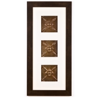 3 Panel Medium Rectangle with Espresso Brown Frame