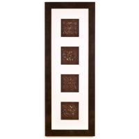 4 Panel Large Rectangle with Espresso Brown Frame