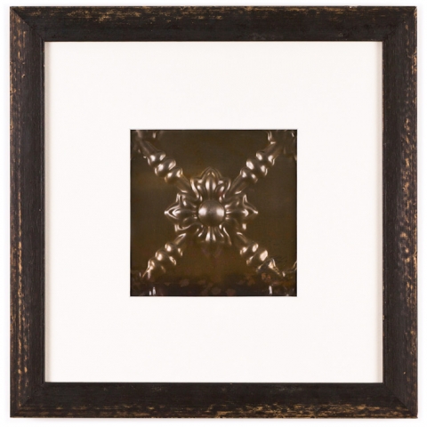 1 Panel Medium Square with Distressed Black Frame