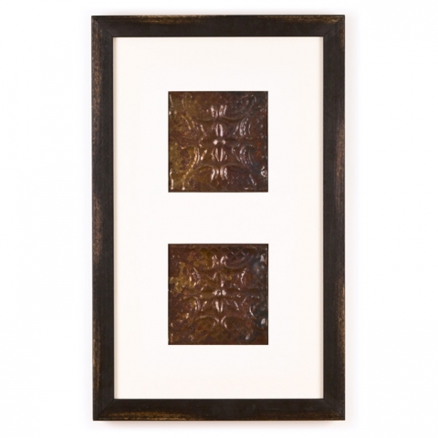 2 Panel Small Rectangle with Distressed Black Frame