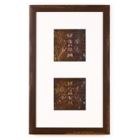 2 Panel Small Rectangle with Distressed Brown Frame