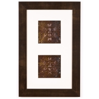 2 Panel Small Rectangle with Espresso Brown Frame