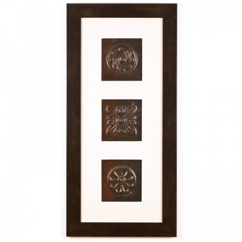 3 Panel Medium Rectangle with Espresso Brown Frame