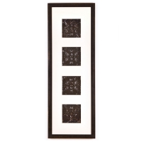 4 Panel Large Rectangle with Distressed Black Frame