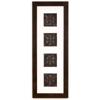 4 Panel Large Rectangle with Espresso Brown Frame