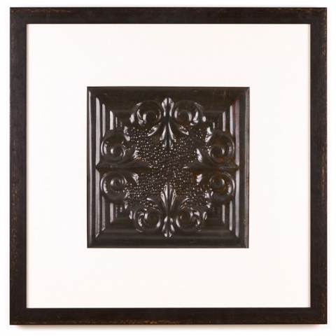 1 Panel Large Square with Distressed Black Frame