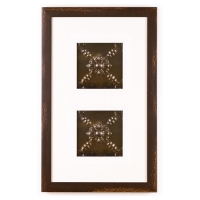 2 Panel Small Rectangle with Distressed Brown Frame