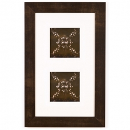 2 Panel Small Rectangle with Espresso Brown Frame