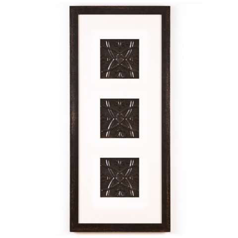 3 Panel Medium Rectangle with Distressed Black Frame