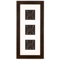 3 Panel Medium Rectangle with Espresso Brown Frame