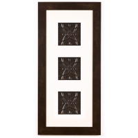 3 Panel Medium Rectangle with Espresso Brown Frame