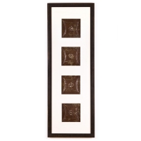 4 Panel Large Rectangle with Distressed Black Frame