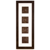 4 Panel Large Rectangle with Espresso Brown Frame