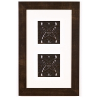 2 Panel Small Rectangle with Espresso Brown Frame