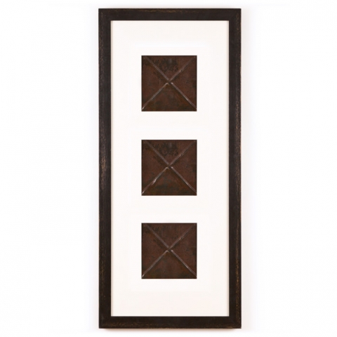 3 Panel Medium Rectangle with Distressed Black Frame