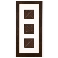 3 Panel Medium Rectangle with Espresso Brown Frame