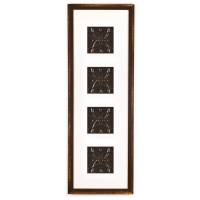 4 Panel Large Rectangle with Distressed Brown Frame