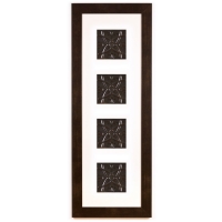 4 Panel Large Rectangle with Espresso Brown Frame