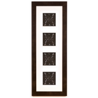 4 Panel Large Rectangle with Espresso Brown Frame