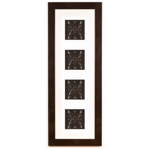 4 Panel Large Rectangle with Espresso Brown Frame