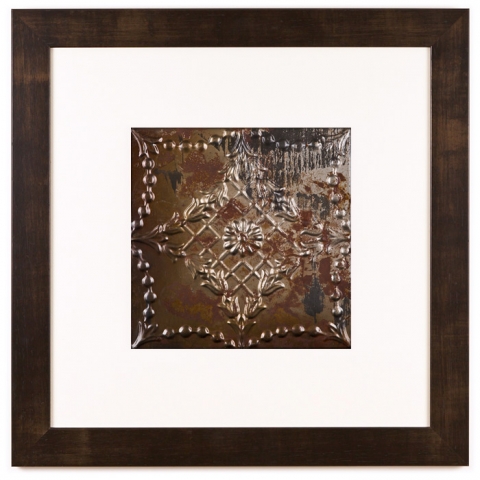 1 Panel Large Square with Espresso Brown Frame