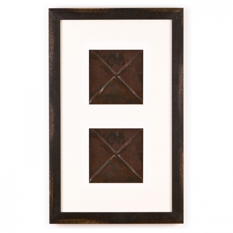 2 Panel Small Rectangle with Distressed Black Frame