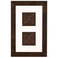 2 Panel Small Rectangle with Espresso Brown Frame