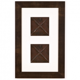 2 Panel Small Rectangle with Espresso Brown Frame