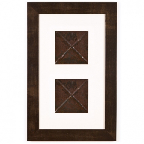 2 Panel Small Rectangle with Espresso Brown Frame