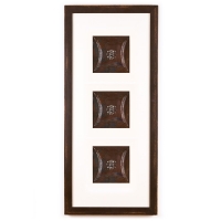 3 Panel Medium Rectangle with Distressed Brown Frame