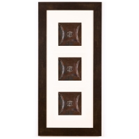 3 Panel Medium Rectangle with Espresso Brown Frame