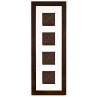 4 Panel Large Rectangle with Espresso Brown Frame