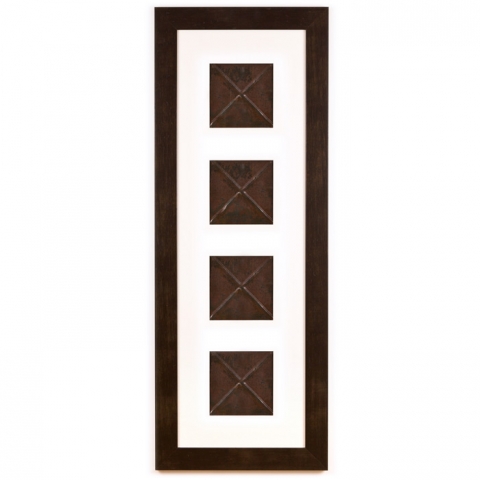 4 Panel Large Rectangle with Espresso Brown Frame