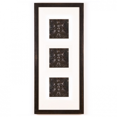 3 Panel Medium Rectangle with Distressed Black Frame