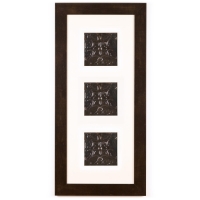 3 Panel Medium Rectangle with Espresso Brown Frame