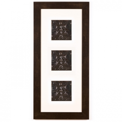 3 Panel Medium Rectangle with Espresso Brown Frame