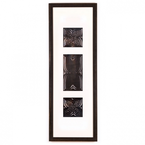 3 Panel Large Rectangle with Distressed Black Frame