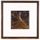 1 Panel Large Square with Distressed Brown Frame