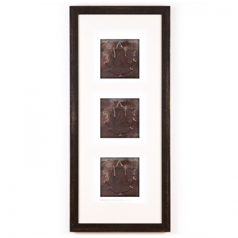 3 Panel Medium Rectangle with Distressed Black Frame