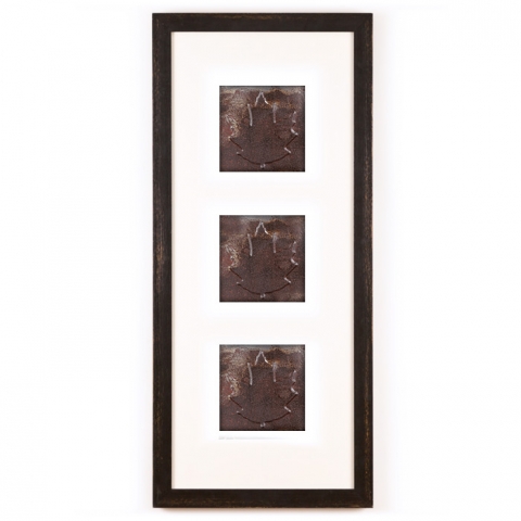 3 Panel Medium Rectangle with Distressed Black Frame