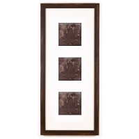 3 Panel Medium Rectangle with Distressed Brown Frame